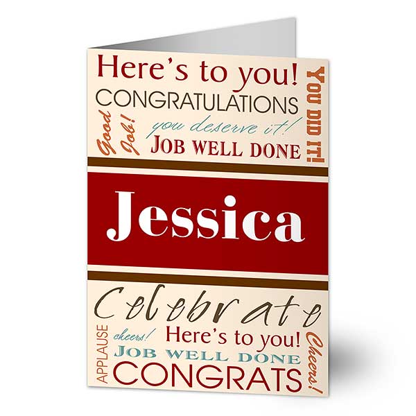 Personalized Congratulations Greeting Cards - Here's To You - 10204