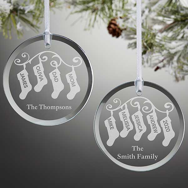 Personalised Christmas Bauble Engraved Tree Decoration Gift stocking tree silver