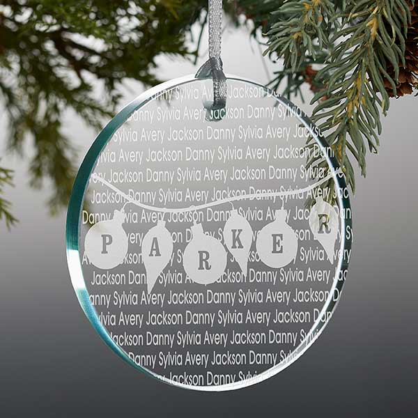 Personalized Glass Christmas Ornaments - Family Circle - 10239