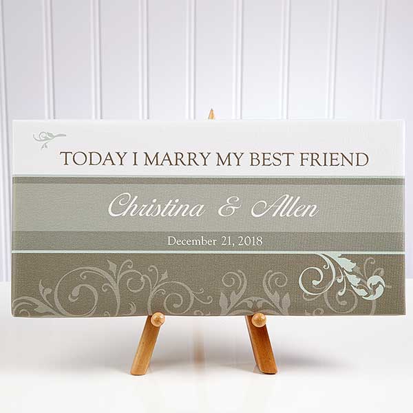 Personalized Wedding Canvas Art Today I Marry My Best Friend Personalized Wedding Canvas Art Today I Marry My Best Friend 10247