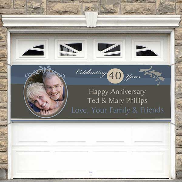 Personalized Anniversary Party Banner with Photo - 10308