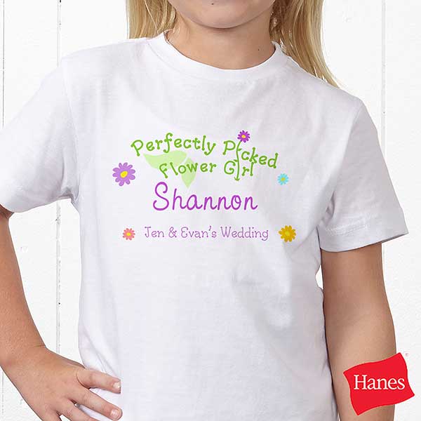 Personalized Flower Girl Wedding Youth TShirt Perfectly Picked