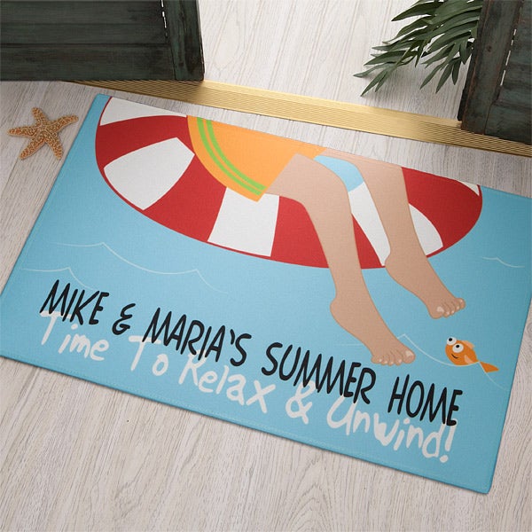 Personalized Swimming Pool Doormat No Shoes, No Problem