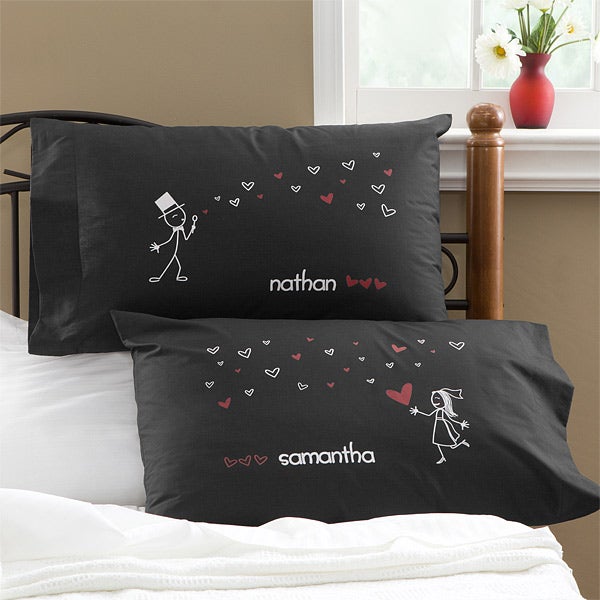 Personalized Newlywed Pillowcases - Blown Away By Love - 10371