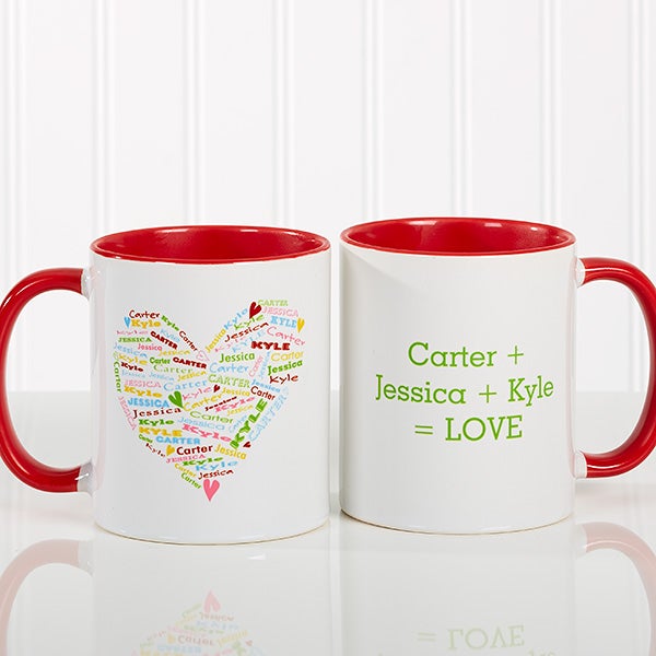 Personalized Coffee Mugs for Mothers - Heart of Love - 10430