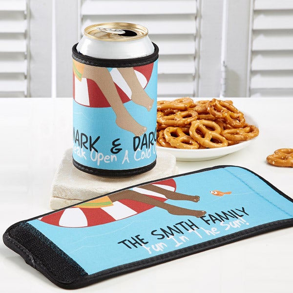 Personalized Swimming Pool Drink Wraps - No Shoes No Problem - 10439