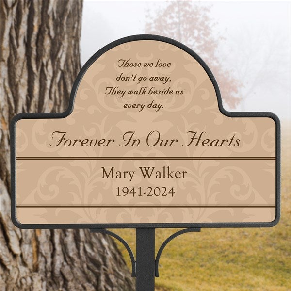 Personalized Memorial Garden Stake - Forever In Our Hearts - 10443