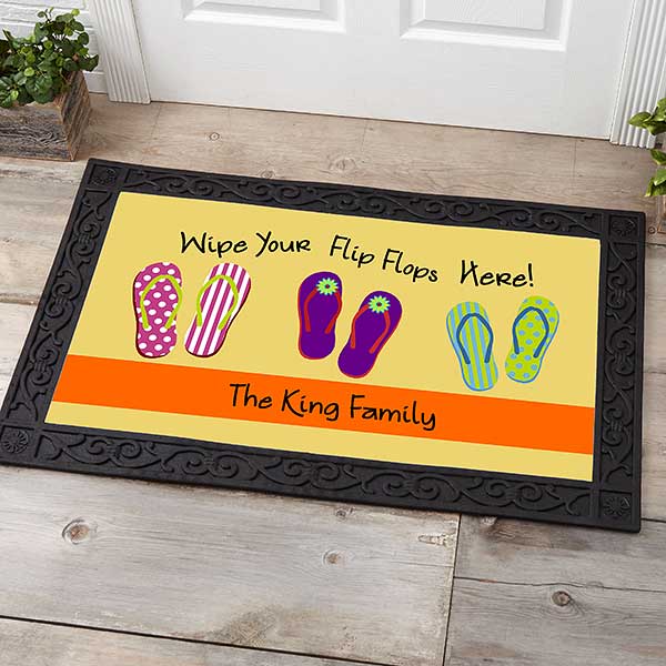 Personalized Doormat Summer Flip Flops