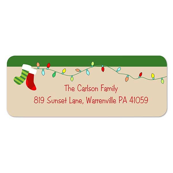 Personalized Holiday Return Address Labels Christmas Stockings