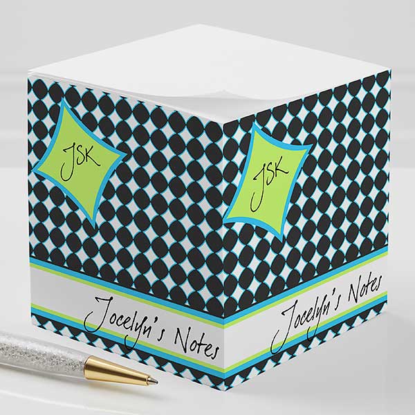 Note Cubes with Sticky Adhesive 700 Sheets Personalized Monogrammed Gift Teacher Graduation Desk Accessories Note Pad Office Gift