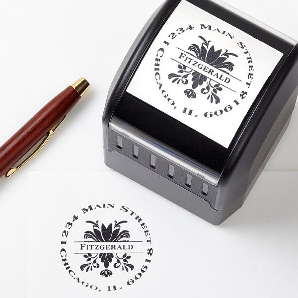 Custom Address Stamps - Damask Greetings - 10675