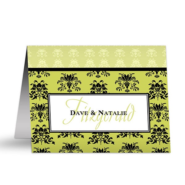 Personalized Stationery Note Cards Damask Greetings