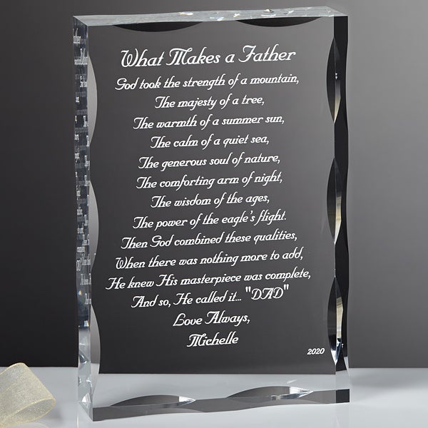 Gift Sculpture With Father Poem