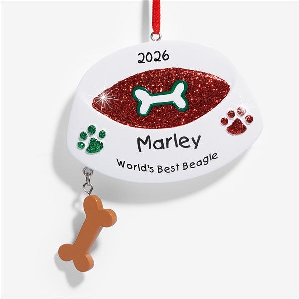 Personalized Dog Christmas Ornaments - Dog Bowl - 10761