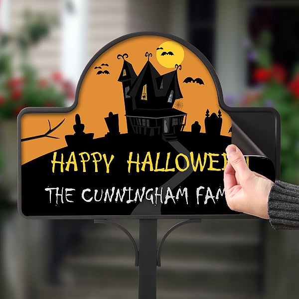 Personalized Halloween Haunted House Yard Stake - 10812