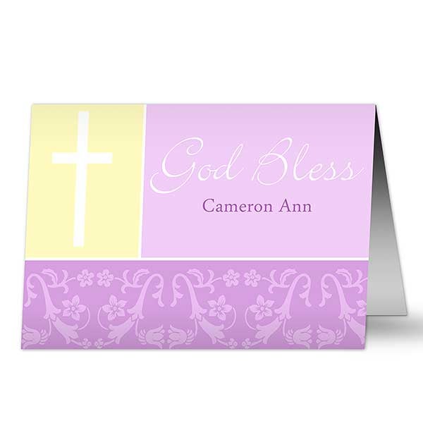 Personalized New Baby Greeting Cards - God Bless - 10826