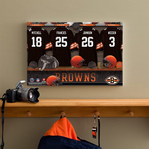 10887 Nfl Cleveland Browns Personalized Locker Room Canvas