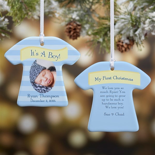 Personalized Baby Photo Christmas Ornaments - It's A Boy or Girl - 10925