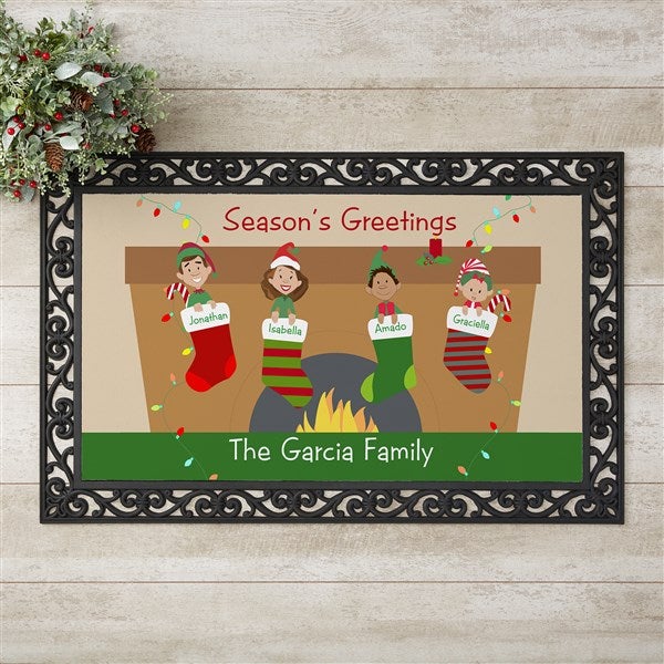 Personalized Christmas Doormats - Stocking Family - 10930