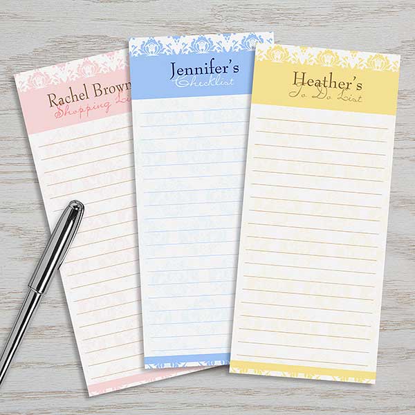 Personalized Magnetic Notepade Set - Damask - 10933