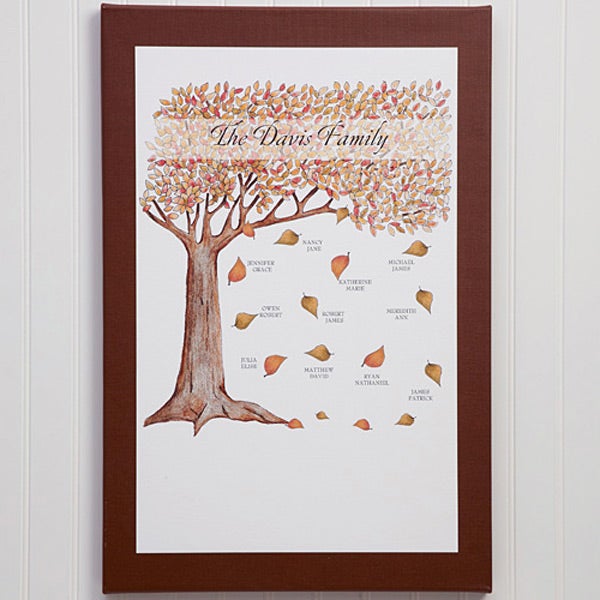 Personalized Fall Family Tree Canvas Art - 10937