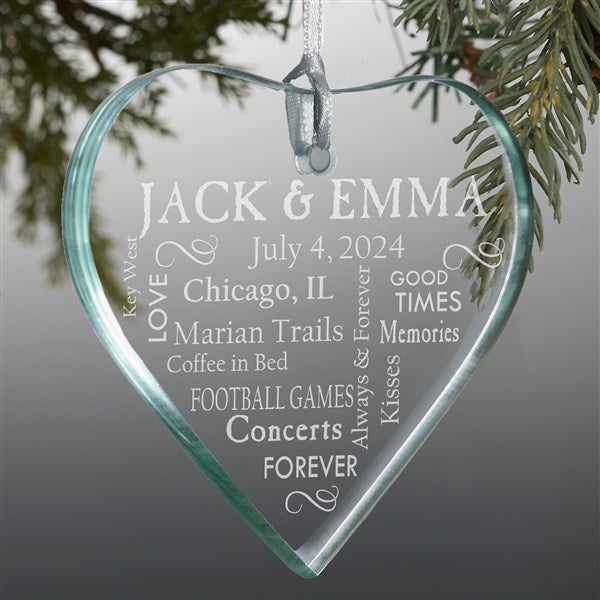 Personalized Christmas Ornaments - Wedding Heart - 10979