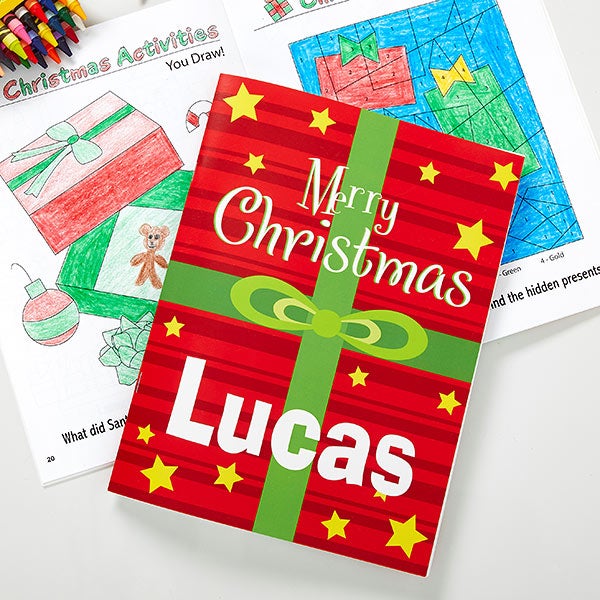 Personalized Christmas Coloring Book & Crayon Set - 10995