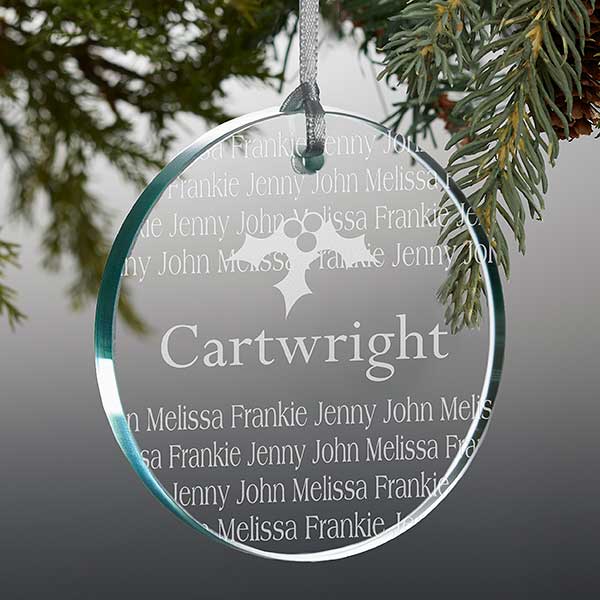 Personalized Glass Christmas Ornaments - Holiday Greetings - 11003
