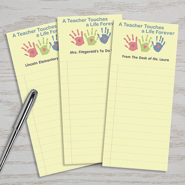 Personalized Teacher Notepads - Touches A Life - 11009