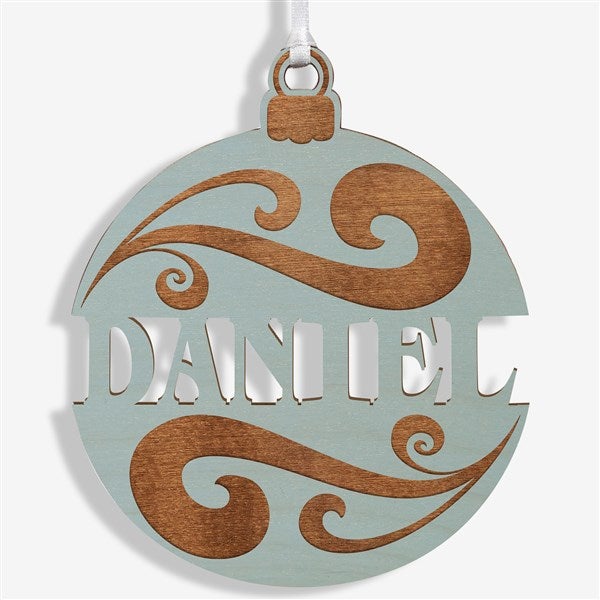 Personalized Red Wood Name Ornament - 11087