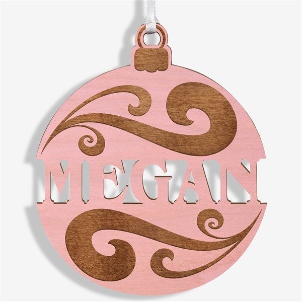 Personalized Red Wood Name Ornament - 11087
