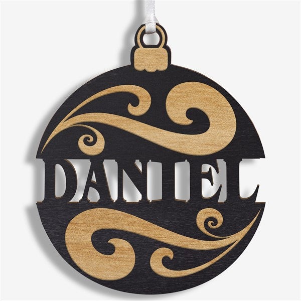Personalized Red Wood Name Ornament - 11087