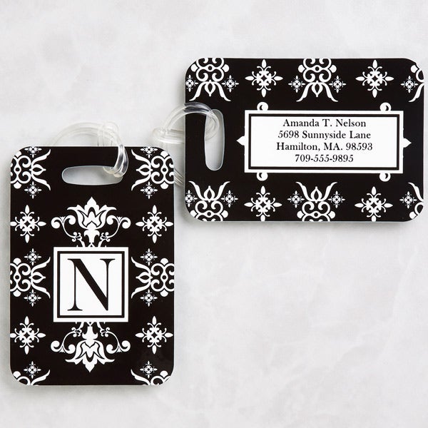 Monogram Luggage Tags - Damask - 11124