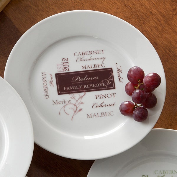 Personalized Dinner Party Plates Wine Please