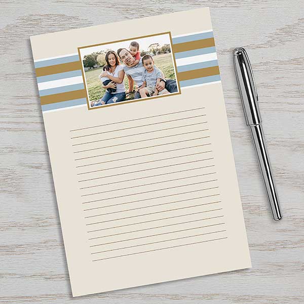 Personalized Photo Notepads - Classy Stripes - 11222