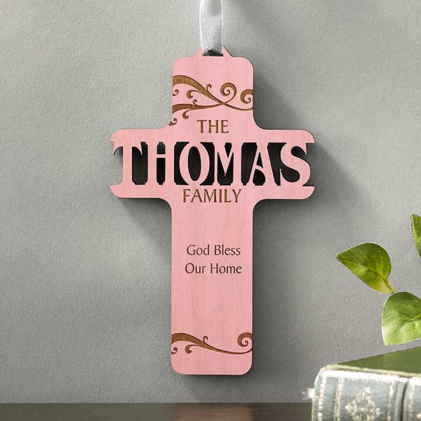 Personalized Wooden Cross - Bless Our Family - 11257