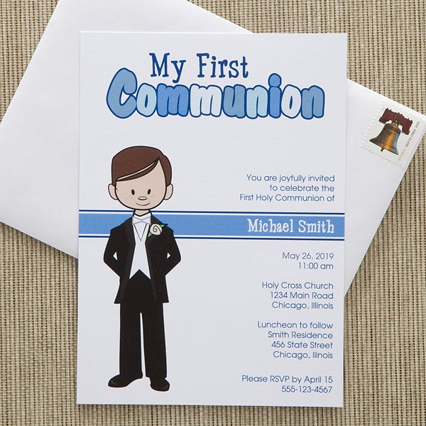Personalized Communion Invitations Communion Boy