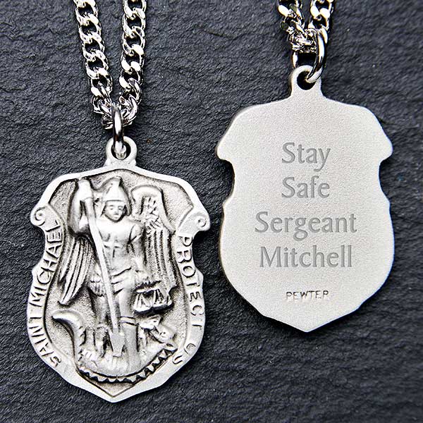Police Officer Prayer Challenge Coin St Michael The Archangel Dog Tag Necklace Pendant Jewelry