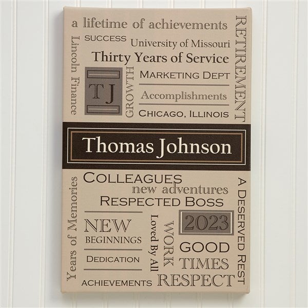 Personalized Retirement Canvas Art Print - 11504