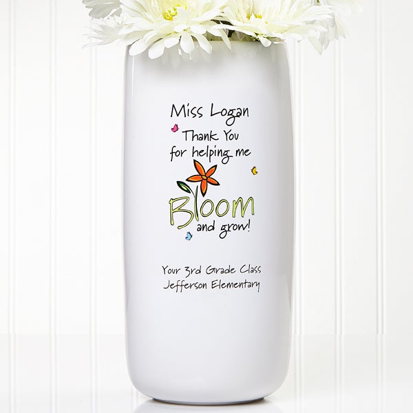 Personalized Teacher Vase - Bloom and Grow - 11521