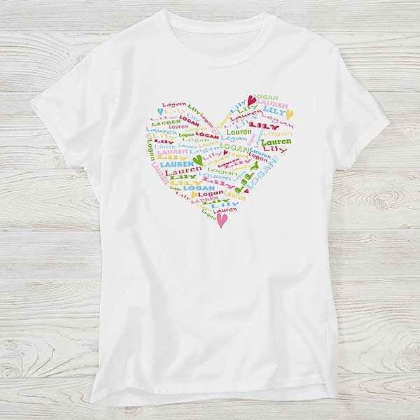 Personalized Womens Apparel - Heart Heart of Love - Black - 11522