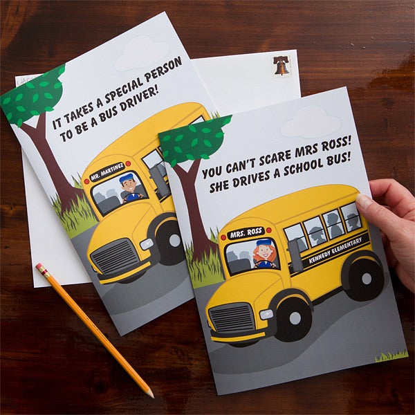 Personalized Bus Driver Greeting Cards Oversized