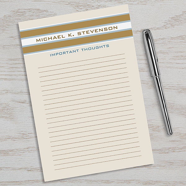 Personalized Notepads - Classy Stripes - 11543