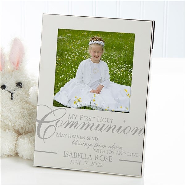 Personalised Engraved First 1st Holy Communion 5x7 Portrait Photo Frame Silver 