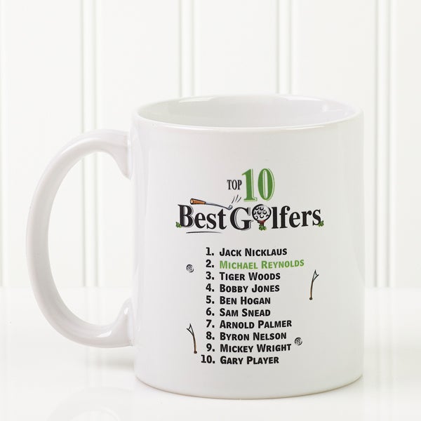 Personalized Golf Coffee Mugs - Top 10 Golfers - 11658