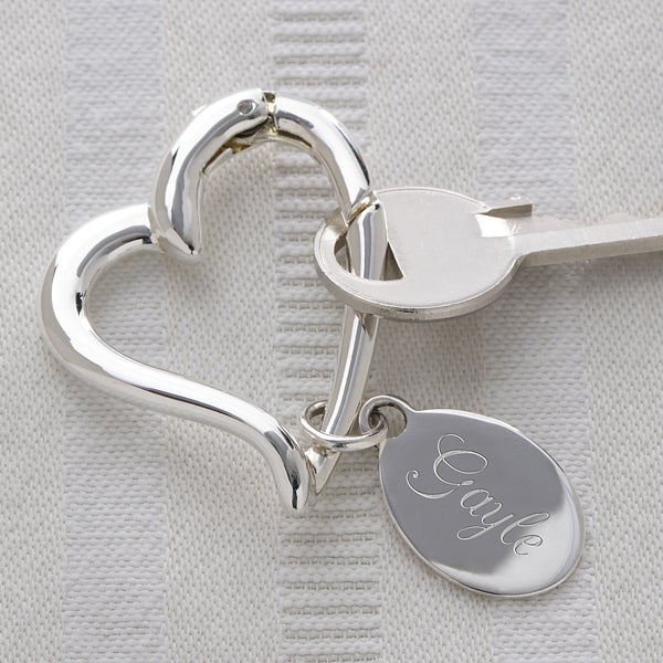 Personalized Sterling Silver Keyring