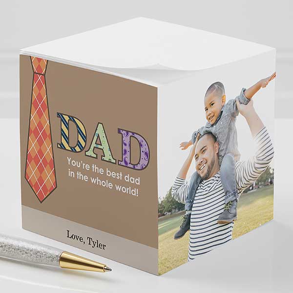 Personalized Photo Note Pad Cube - For Dad - 11729
