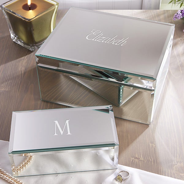 Engraved Mirrored Jewelry Box