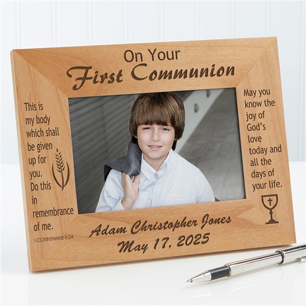 Personalized First Communion Wood Picture Frame - 1202