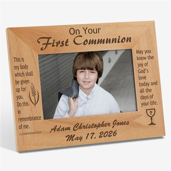 Personalized First Communion Wood Picture Frame - 1202
